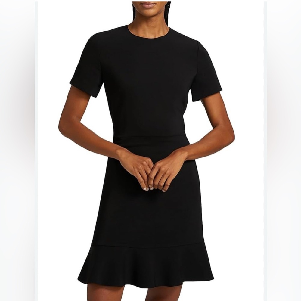 Paul Smith Elegant Black Short Sleeve Pink‎ Trim Underlining Dress